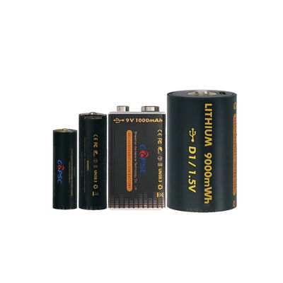 1.5V 6000mwh~9000mwh USB şarj edilebilir lityum iyonlu pil